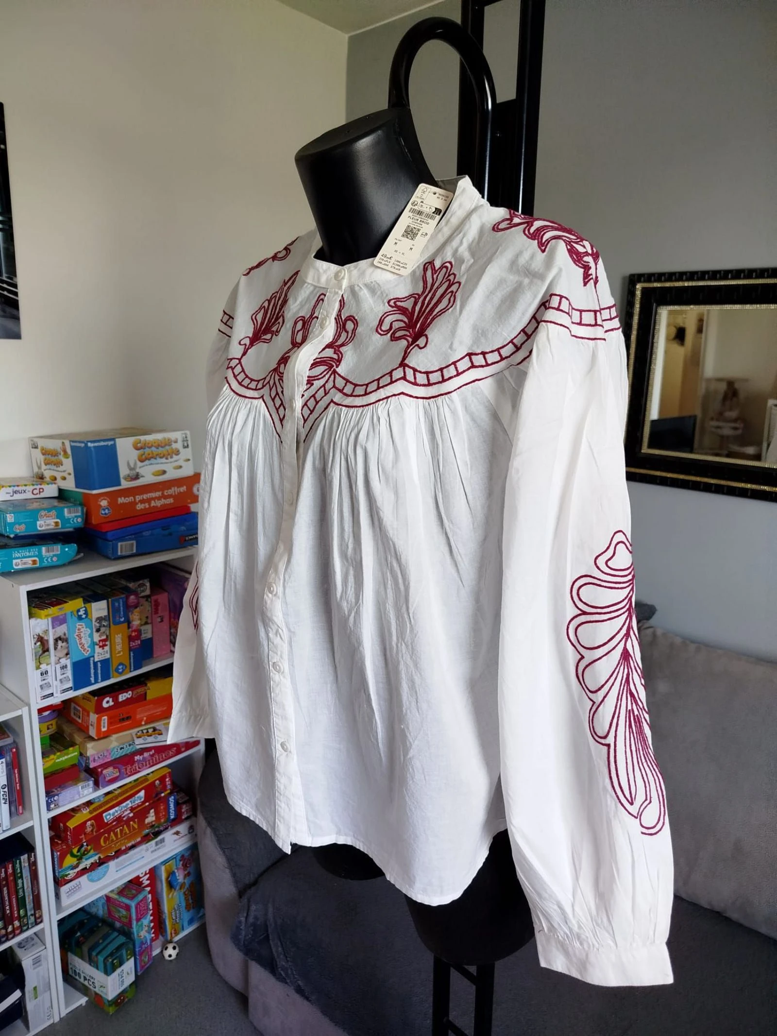 Etam embroidered shirt M – photo 3